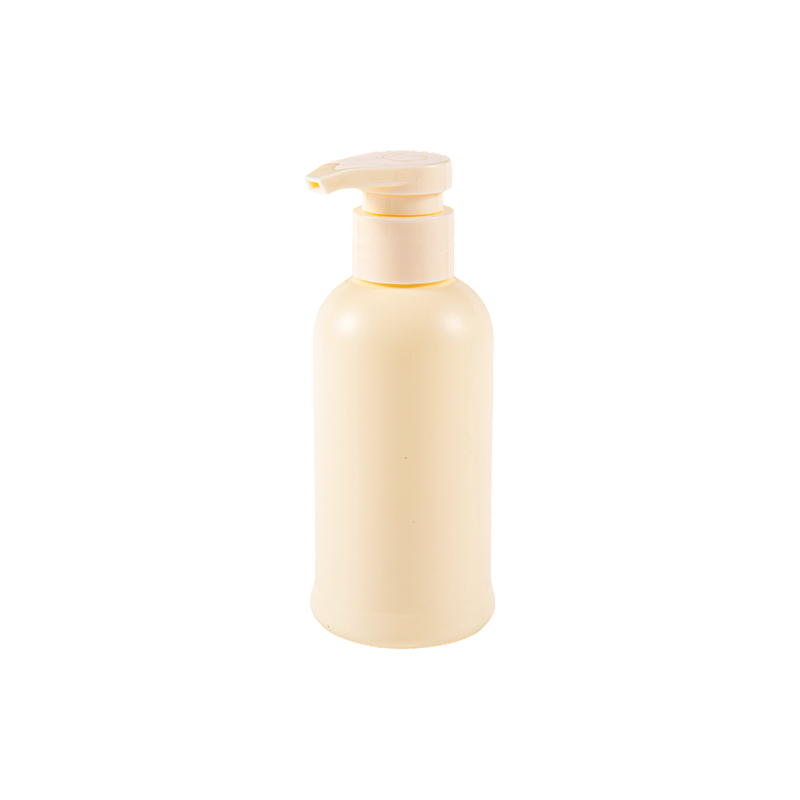 Botella redonda PE de 380 ml de color blanco lechoso para champú